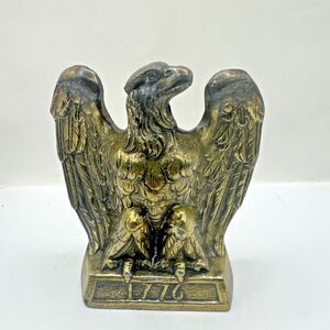 USA 1976 Eagle Bookend doorstop Brass Cast Metal Philadelphia Manufacturing 1965